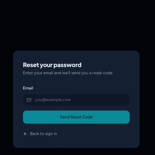 The Reset your password form asking for an email address