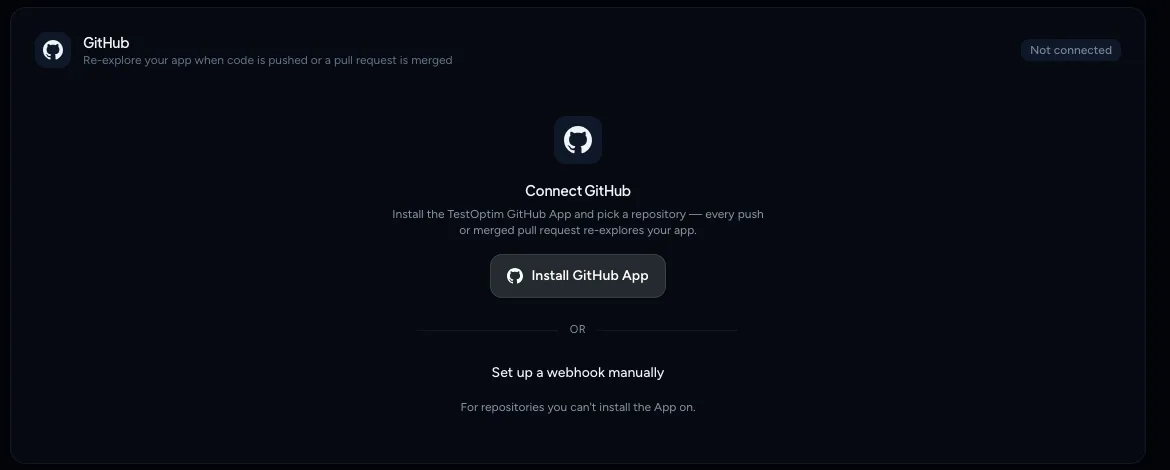 The GitHub tab with Install GitHub App