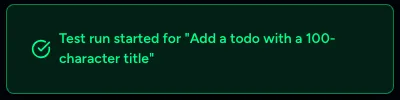 Message: Test run started for the selected test case